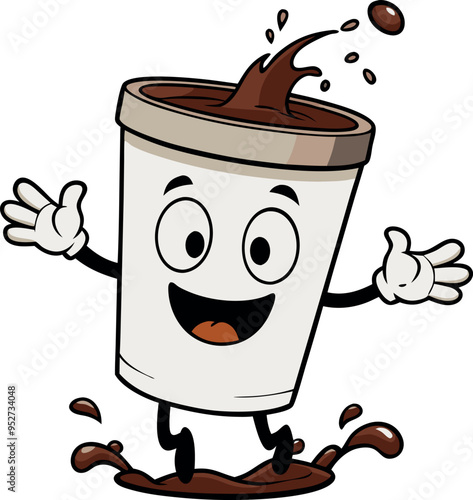 hand drawing cute  coffee cup illustration