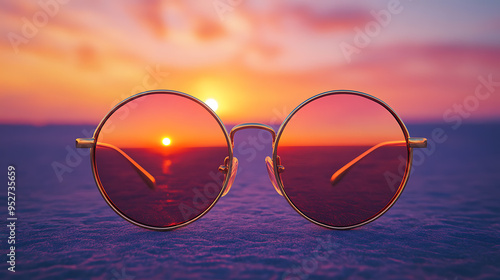 Wallpaper Mural A beautiful specs with sunset shades on a vibrant background. Torontodigital.ca