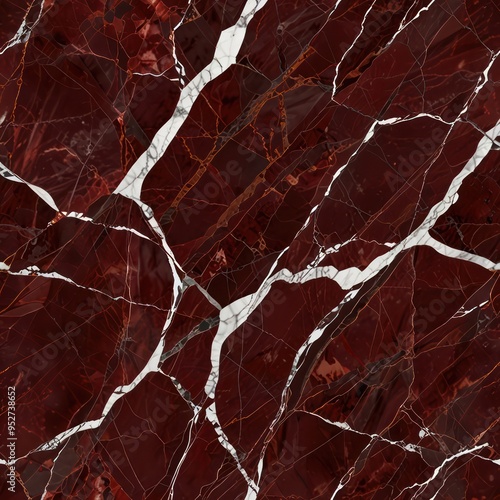 Wallpaper Mural A Rosso Levanto marble texture with deep red hues and white veining for a luxurious look. Torontodigital.ca