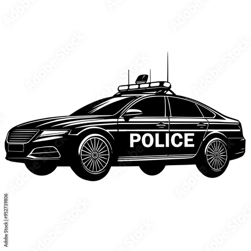 Police patrol car vector illustration