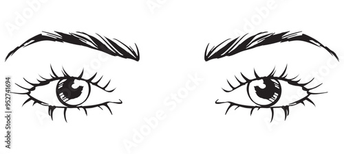 Vector illustration of women's head. Glamour fashion beauty woman face illustration.