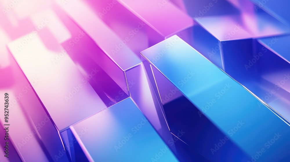 A digital abstract background with 3D geometric shapes in blue and purple gradients, creating a futuristic look. A digital abstract background with 3D geometric shapes in blue and purple gradients, creating a futuristic look.