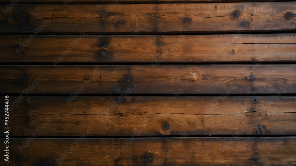 Obraz premium Closed up of Big Brown wood plank wall texture background 