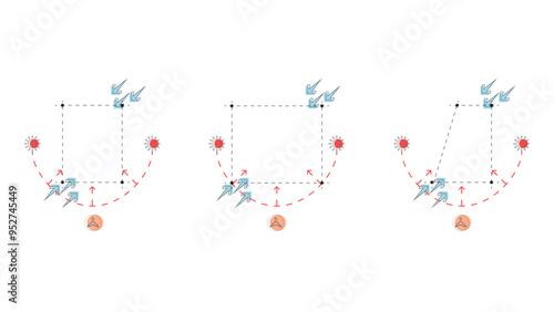 architecture site analysis symbol icon element drawing graphic flat isolated vector. architecture element line sun wind sound sun path vegetation.