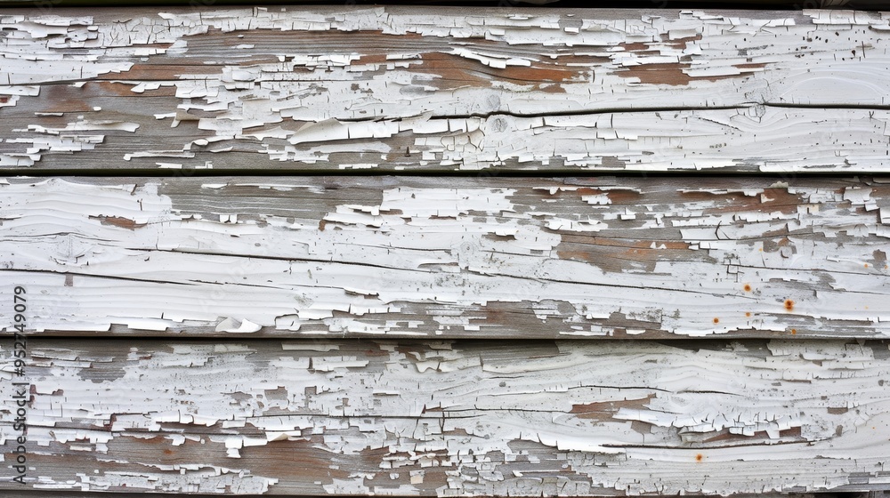 Weathered wood planks with peeling white paint Weathered wood planks with peeling white paint