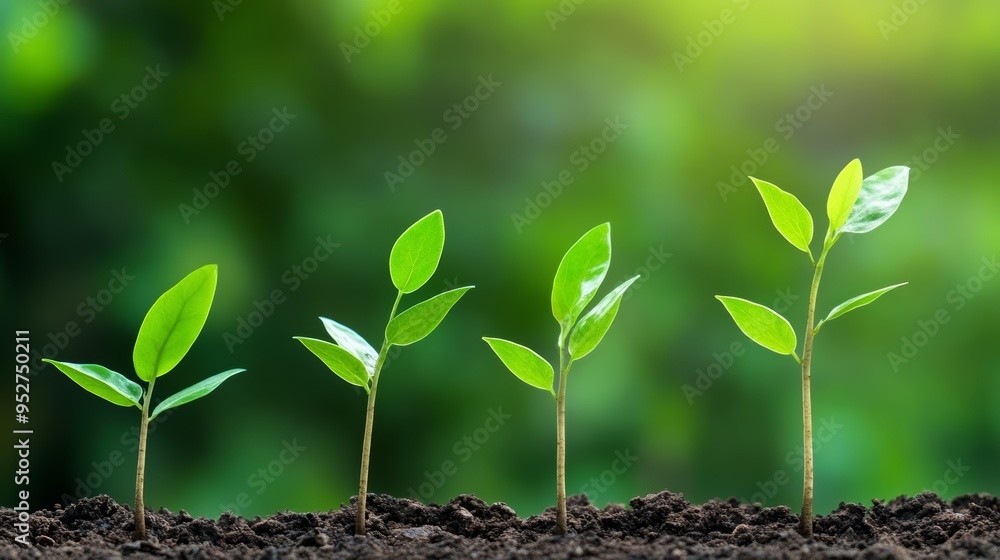 Fresh green sprouts emerging from rich soil, symbolizing growth and new beginnings in nature's vibrant ecosystem. Fresh green sprouts emerging from rich soil, symbolizing growth and new beginnings in nature's vibrant ecosystem.