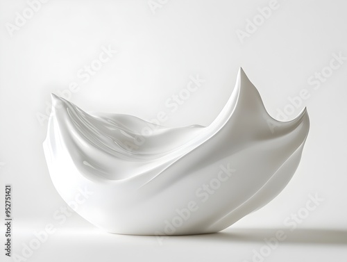 Minimalist 3D Render of Nourishing Hair Treatment Mask on White Background