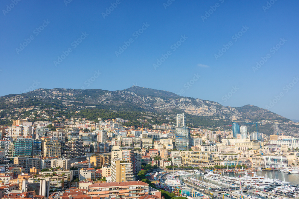 Obraz premium Panoramic view of Monte Carlo marina and cityscape