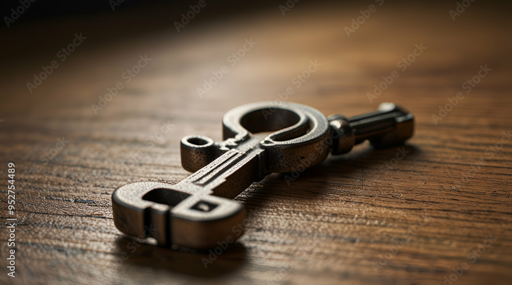 House key resting on a wooden table with natural Light
House key resting on a wooden table with natural Light