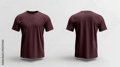 The material of the sports t-shirt and soccer jersey mock-up for a football club. The front and back views of the uniform are isolated on white background, realistic, png format.