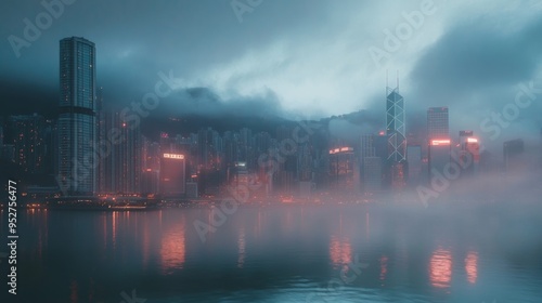 HK City misty morning