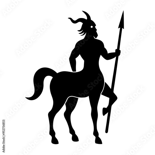 Centaur Spear Logo Vector Design