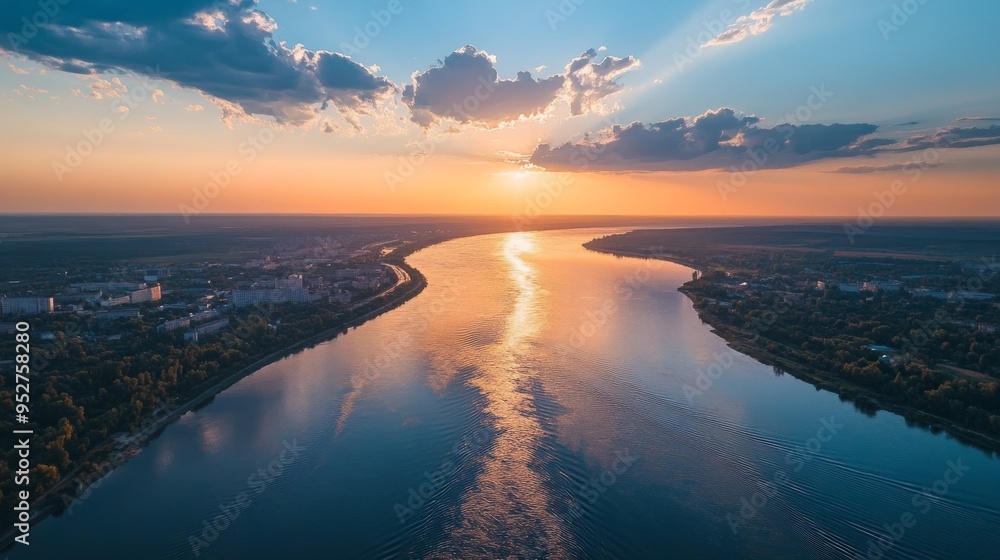 Fototapeta premium Dnieper river's aerial shot