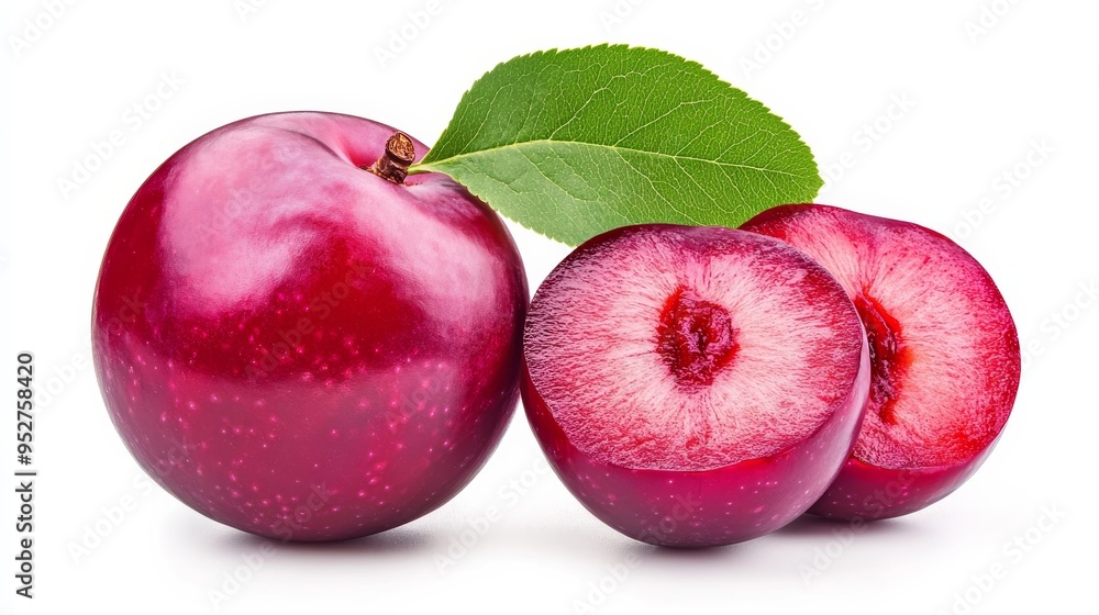 Obraz premium Plum, white backdrop