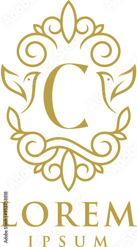 Decorative Nature Letter C Logo Template