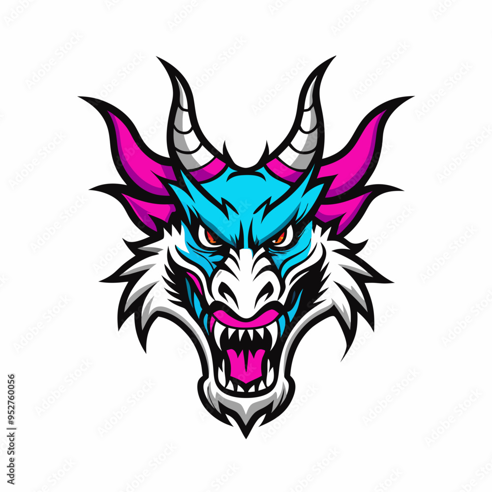 Blue Dragon Head Vector Art Blue Dragon Head Vector Art