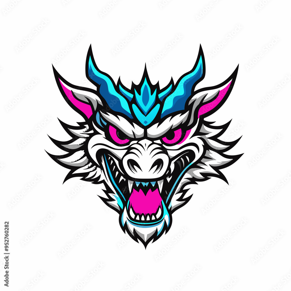 Blue Dragon Head Vector Art Blue Dragon Head Vector Art