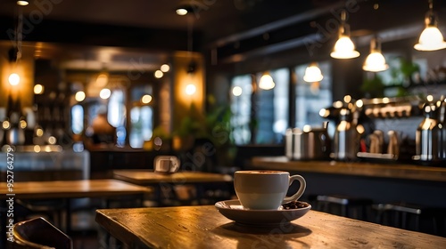 interior of cafe blurred background