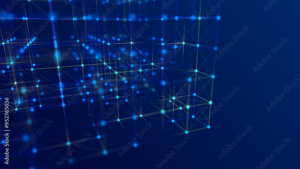 Information storage cells. Abstract background with dots and lines. Network connection structure. Big data digital background. 3D rendering. Information storage cells. Abstract background with dots and lines. Network connection structure. Big data digital background. 3D rendering.