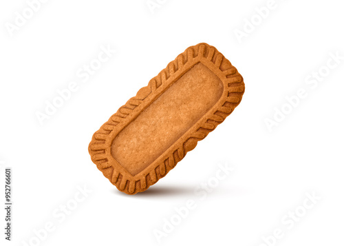 Biscuits on white background. Golden biscuit. Lotus Biscuits
