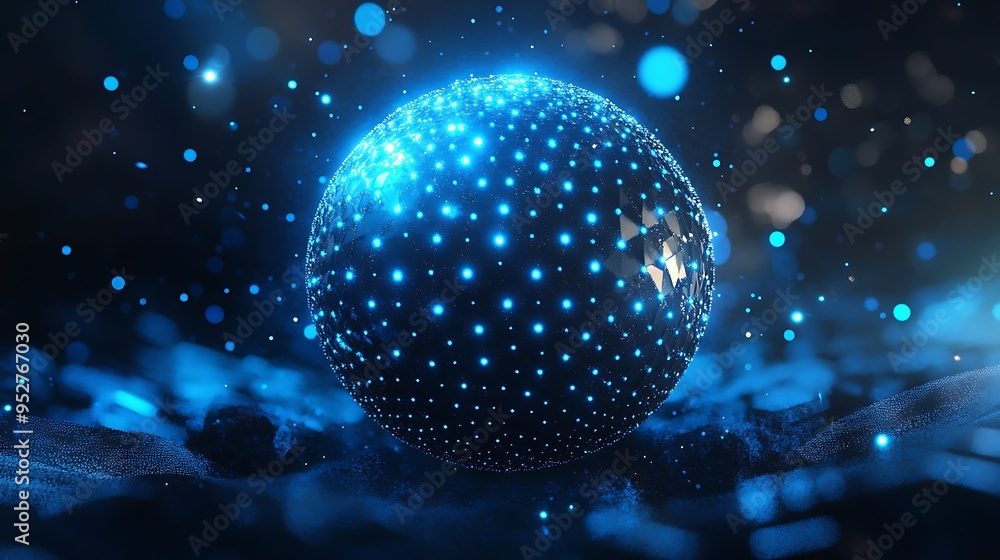 Obraz premium Glowing Blue Sphere with Abstract Background