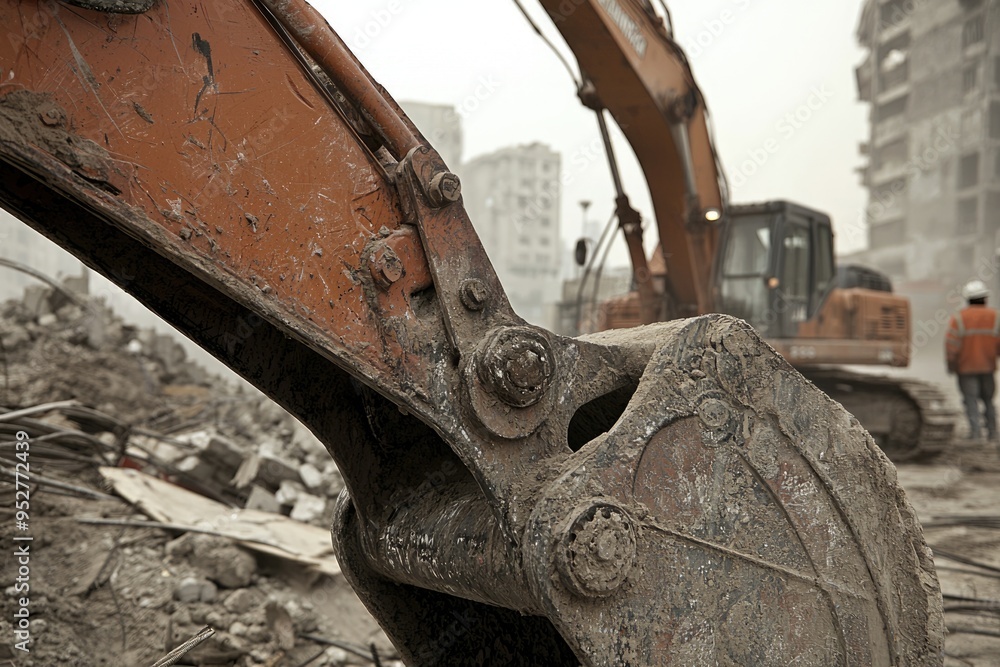 Earth mover: excavator at work, strength and engineering of construction equipment it carves out terrain, pivotal in site preparation and infrastructure development Earth mover: excavator at work, strength and engineering of construction equipment it carves out terrain, pivotal in site preparation and infrastructure development