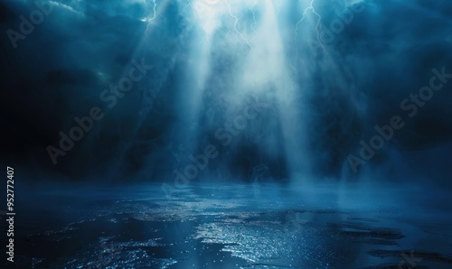 Wallpaper Mural Dark stormy sky with beams of light breaking through. Dramatic weather concept for design and print. Torontodigital.ca