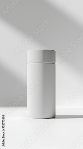 Closeup of a Minimalist Hand Sanitizer Bottle on a Clean White Background