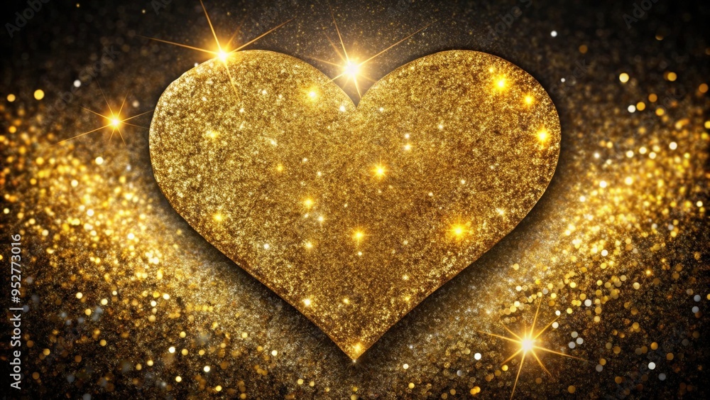 Gold glitter heart A shiny, sparkly heart shape covered in gold glitter, love, romance, Valentine's Day, symbol, sparkle Gold glitter heart A shiny, sparkly heart shape covered in gold glitter, love, romance, Valentine's Day, symbol, sparkle
