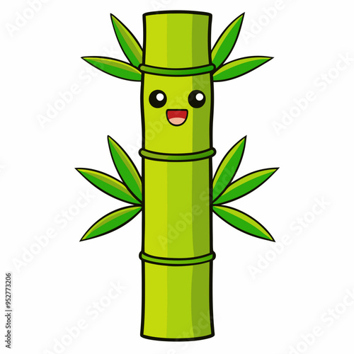 Bamboo Vector Art on White Background
