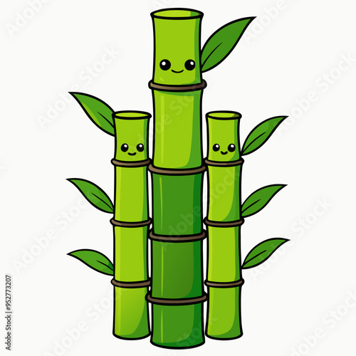 Bamboo Vector Art on White Background