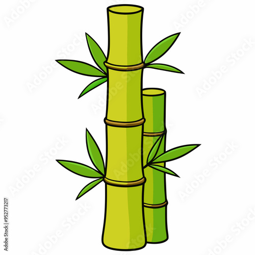 Bamboo Vector Art on White Background