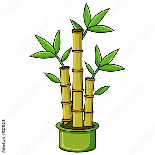 Bamboo Vector Art on White Background