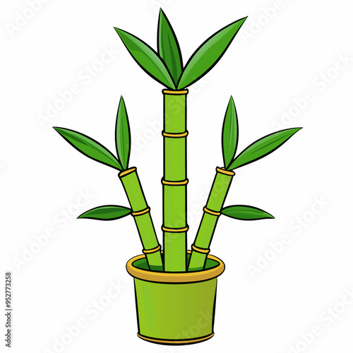 Bamboo Vector Art on White Background