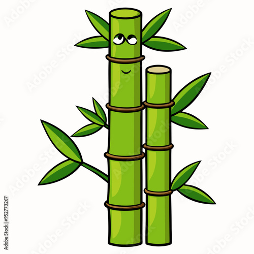 Bamboo Vector Art on White Background