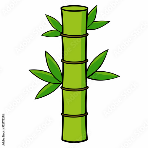 Bamboo Vector Art on White Background