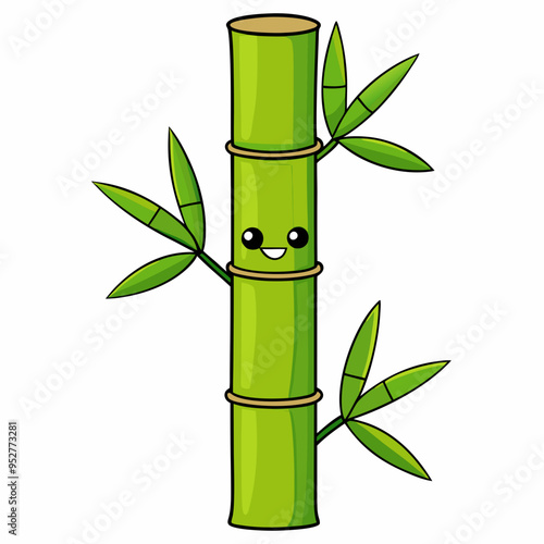 Bamboo Vector Art on White Background