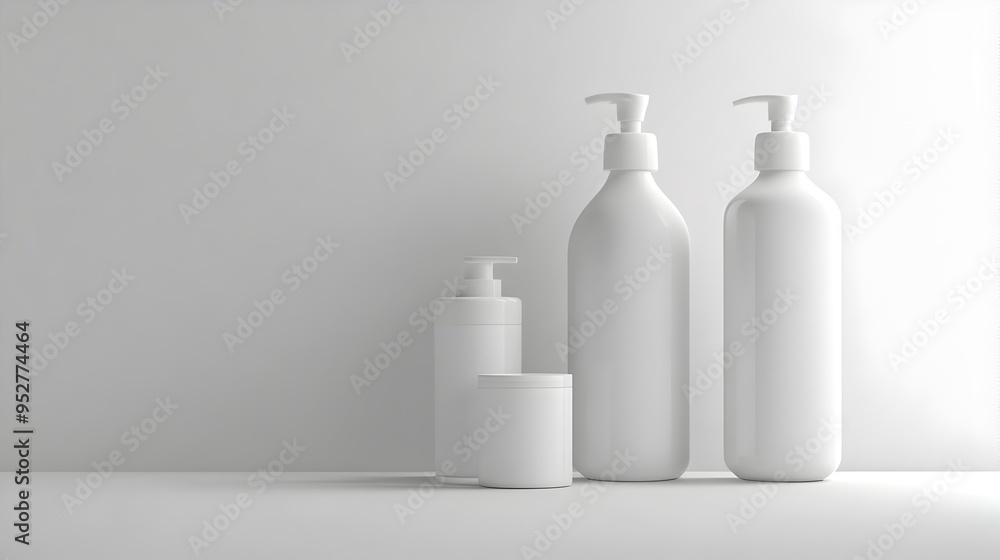 Closeup Shot of Travel Sized Toiletry Bottles Isolated on White Background Closeup Shot of Travel Sized Toiletry Bottles Isolated on White Background