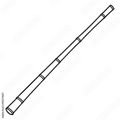Bamboo Vector line Art on White Background