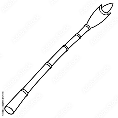 Bamboo Vector line Art on White Background