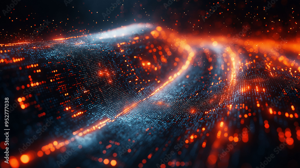 Streams of binary code and digital data flowing dynamically across the screen with a techy effect. Streams of binary code and digital data flowing dynamically across the screen with a techy effect.