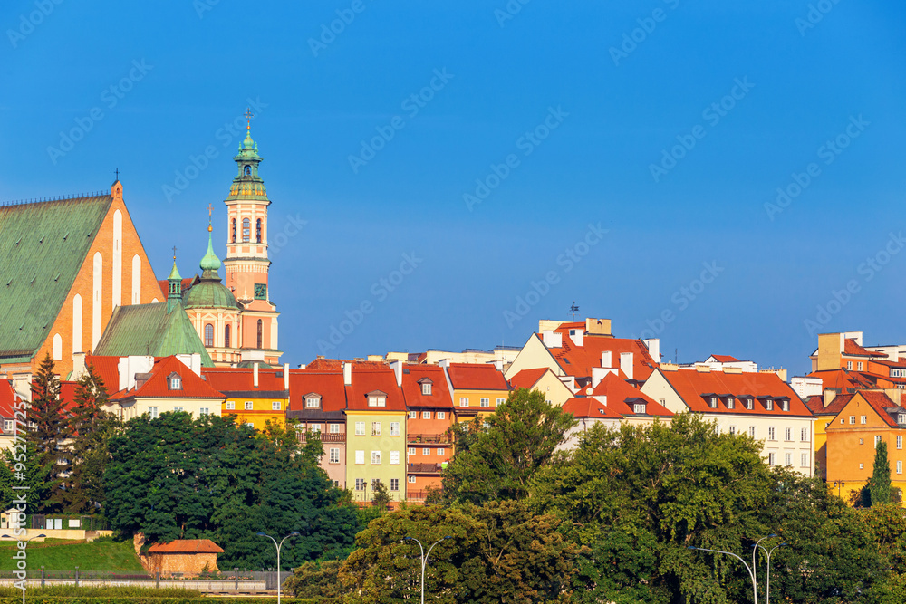 Cityscape - view of the Old Town of Warsaw, located within the Srodmiescie district in the historical center of Warsaw, Poland Cityscape - view of the Old Town of Warsaw, located within the Srodmiescie district in the historical center of Warsaw, Poland