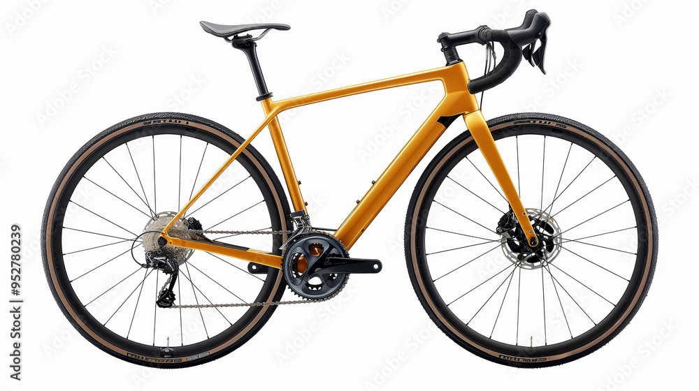 Sleek orange road bicycle with high-performance components perfect for city or trail riding Sleek orange road bicycle with high-performance components perfect for city or trail riding