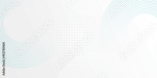 White abstract background. Modern circle lines pattern. Futuristic concept. Minimal geometric design