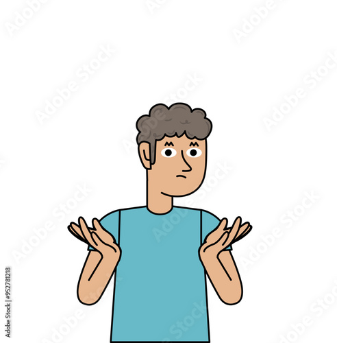 confused boy not knowing what decision to make.eps