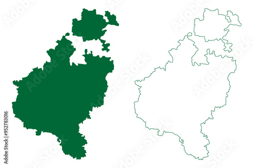 Tumakuru district (Karnataka State, Republic of India, Bangalore Division) map vector illustration, scribble sketch Tumkur map