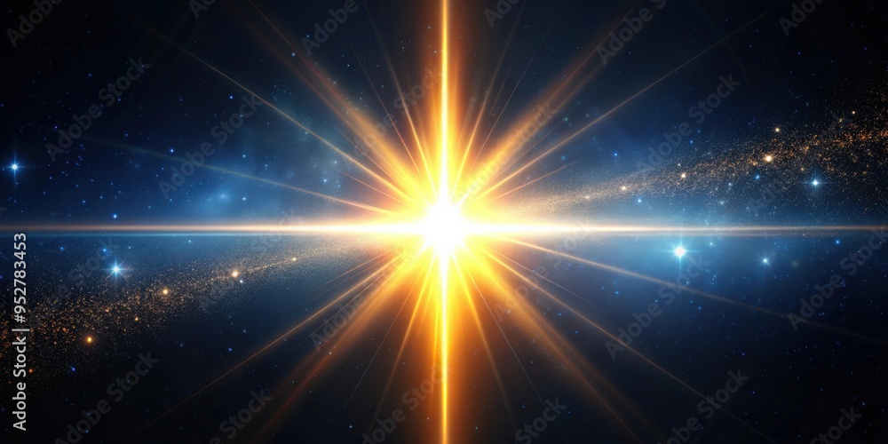 Cross lens flare emitting glowing sunlight particles in space center, flare, lens flare, glowing, sunlight, space, light Cross lens flare emitting glowing sunlight particles in space center, flare, lens flare, glowing, sunlight, space, light
