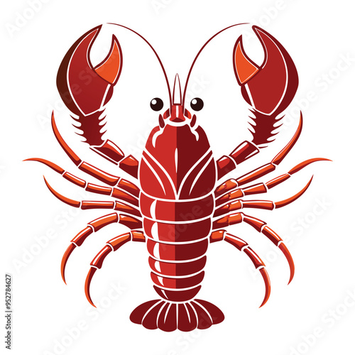 Hand drawn crawfish vector illustration white background