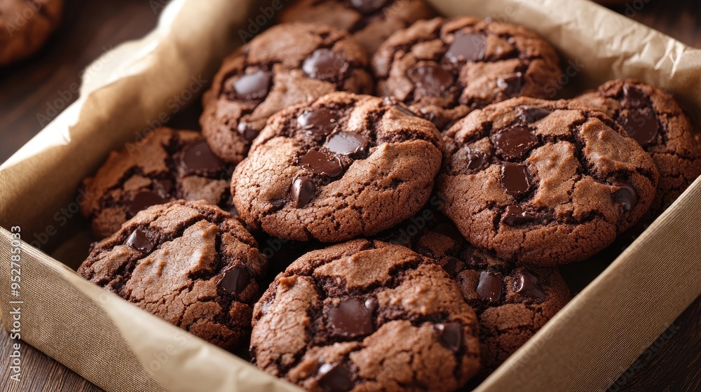 Cookies Chocolate Table Baked. Generative AI Cookies Chocolate Table Baked. Generative AI