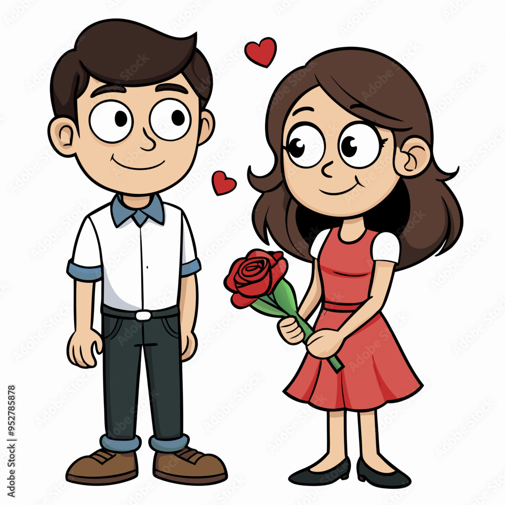 Couples Starting Date Vector Art with White Background Couples Starting Date Vector Art with White Background